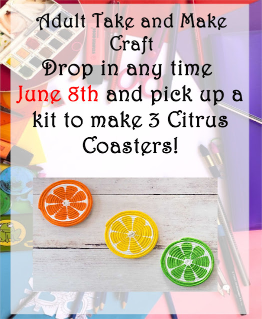 Adult take & make craft bags – June 8 citrus coasters