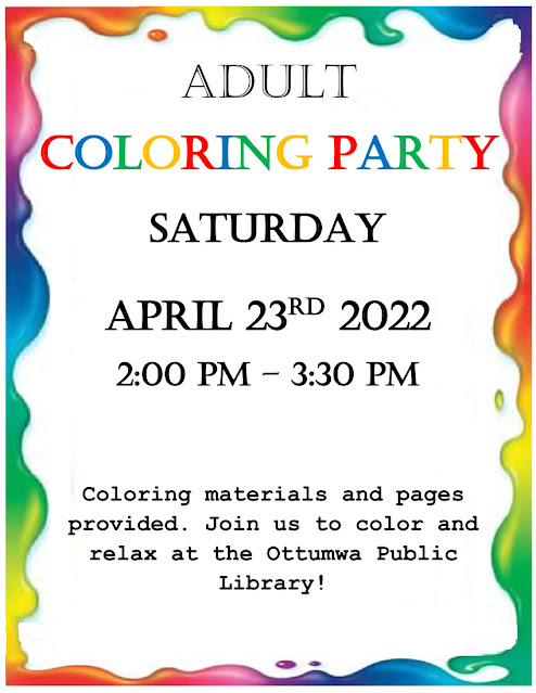 Adult coloring party – April 23, 2022