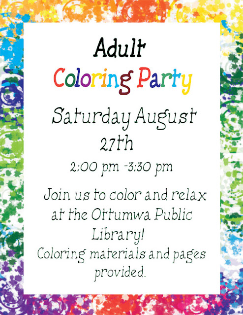 Adult coloring party – August 27