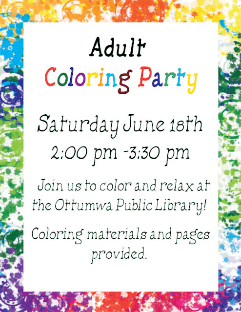 Adult coloring party – June 18, 2022