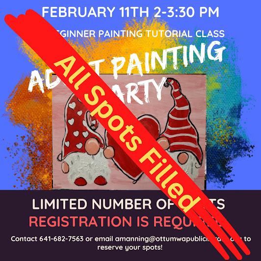 Adult painting party: February 11 2pm – 3:30pm