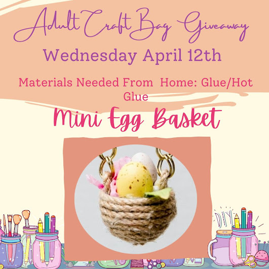 Adult craft bag giveaway – April 12 Mini egg baskets