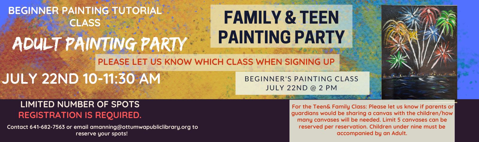 July Painting Classes!