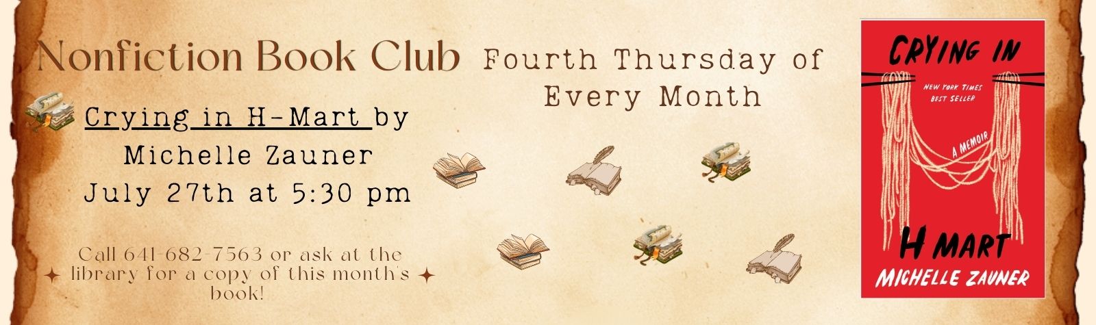 Nonfiction Book Club: July 27th @ 5:30 pm