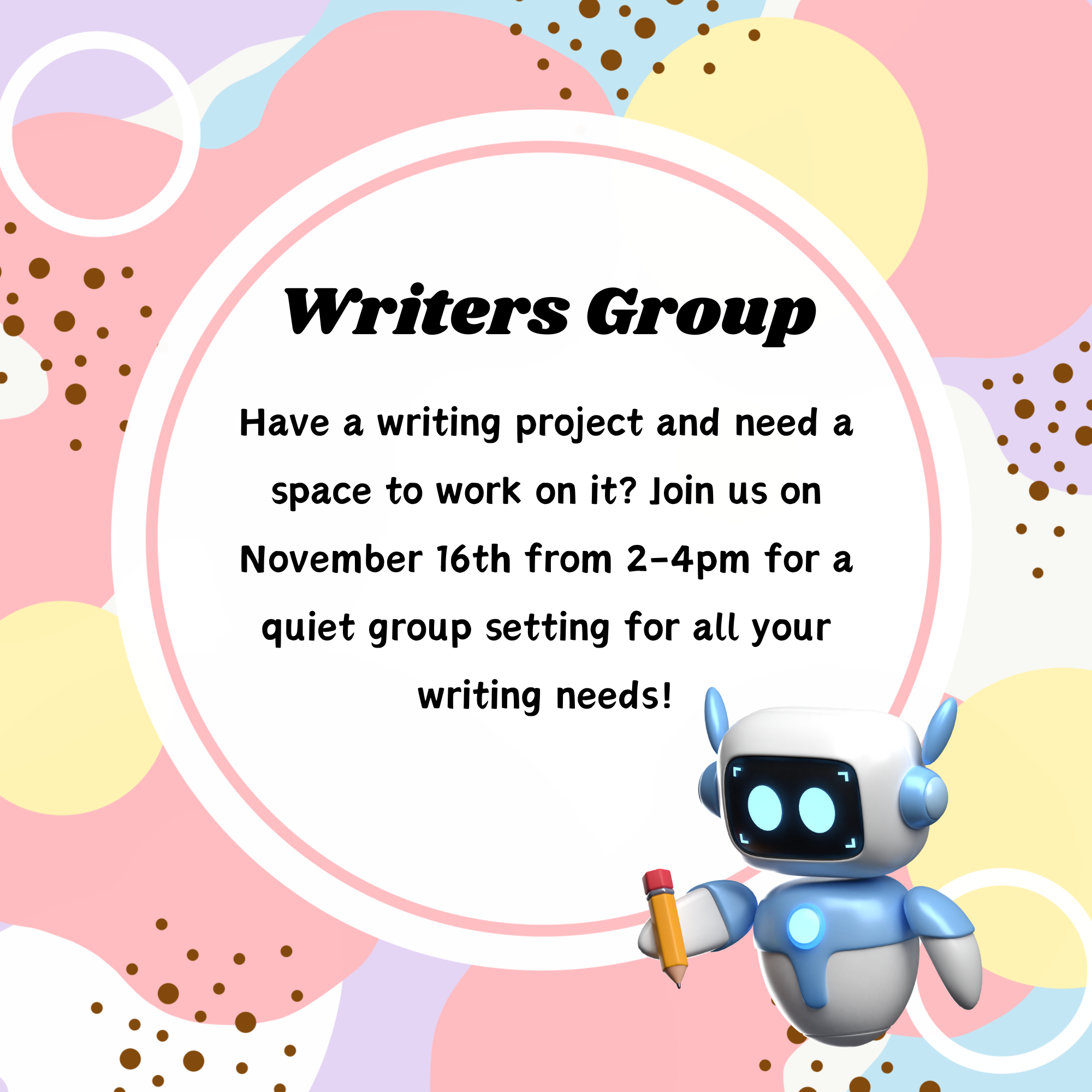 New Adult Writers Group at the Library