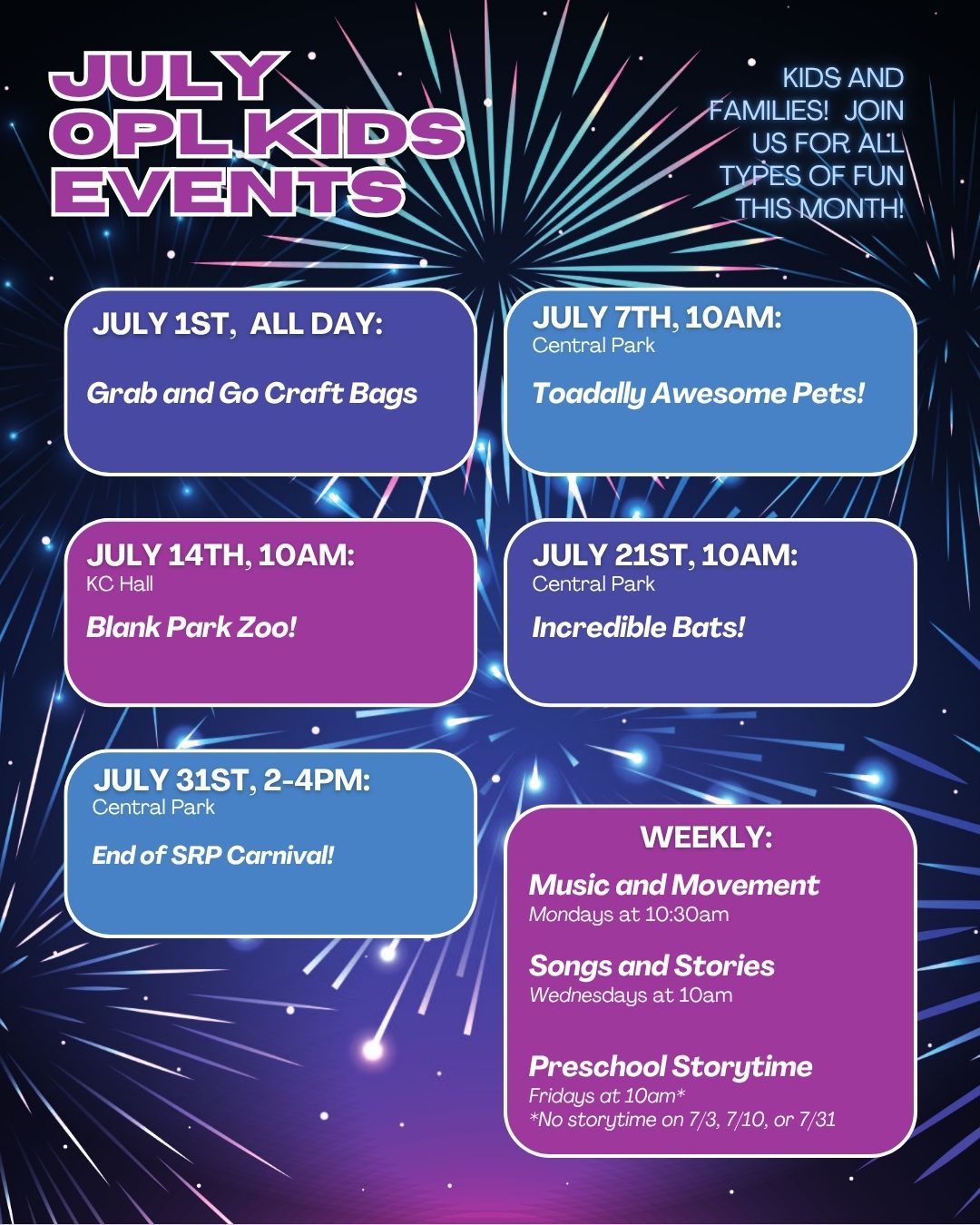 July Kids Events