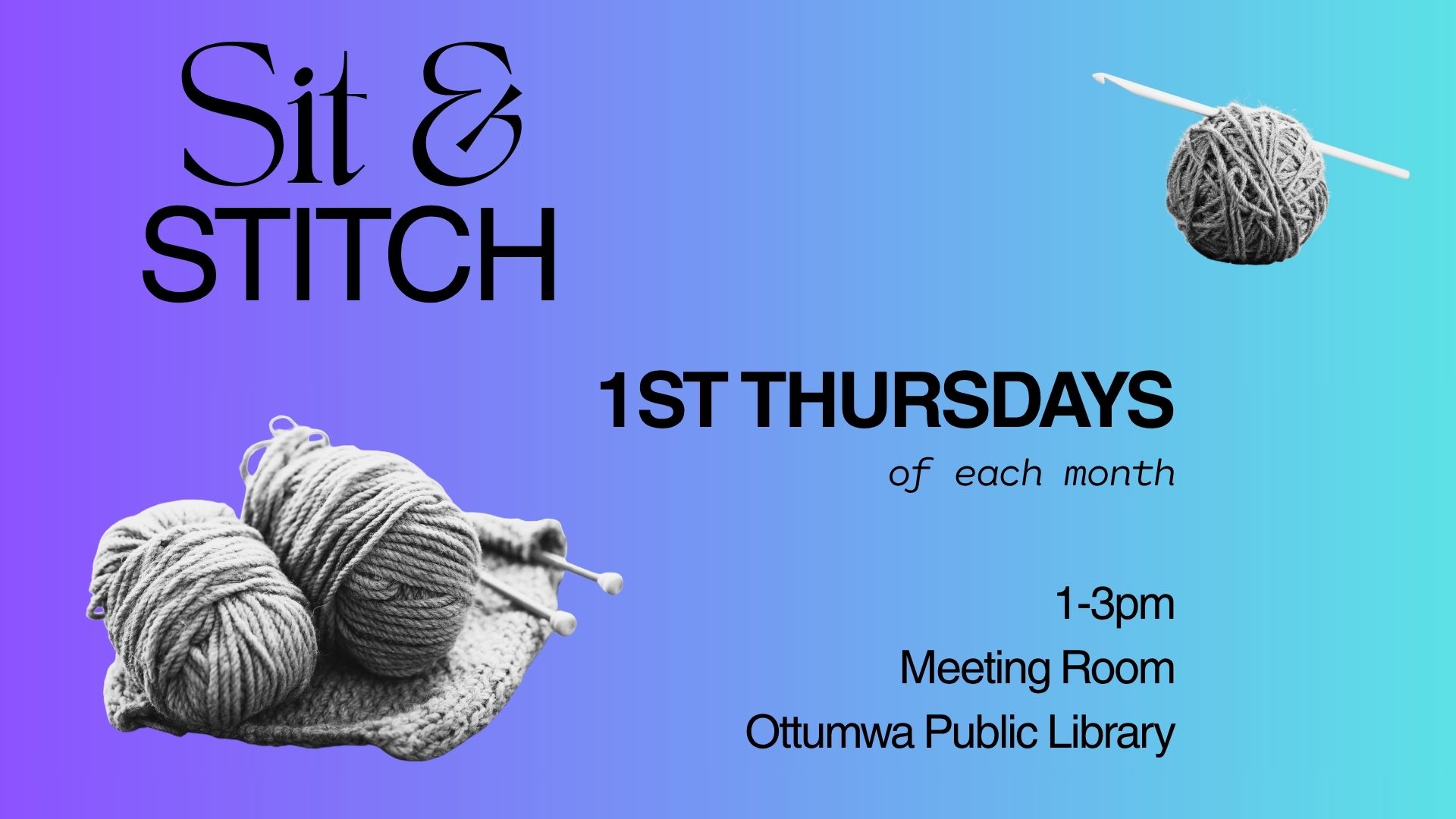 Sit and Stitch @ 1:00 pm – 3:00 pm